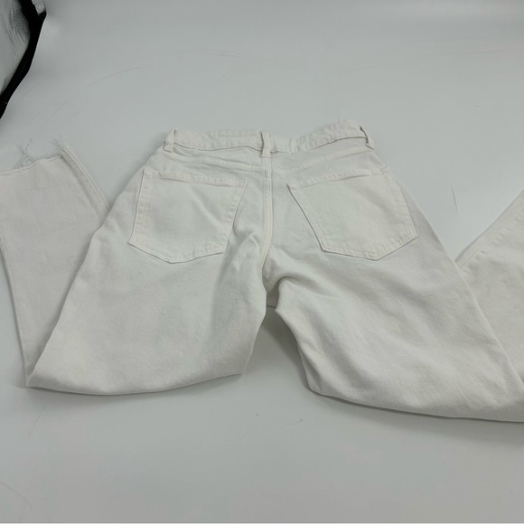 Old Navy curvy OG 0.0 straight white raw hem ankle jeans Old Money Classic 4 - Picture 7 of 9